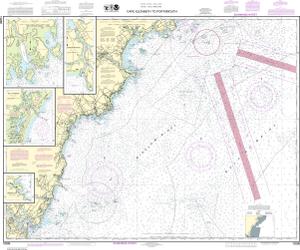 thumbnail for chart Cape Elizabeth to Portsmouth; Cape Porpoise Harbor; Wells Harbor; Kennebunk River; Perkins Cove