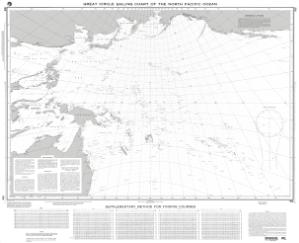 thumbnail for chart Great Circle Sailing Chart of the North Pacific Ocean